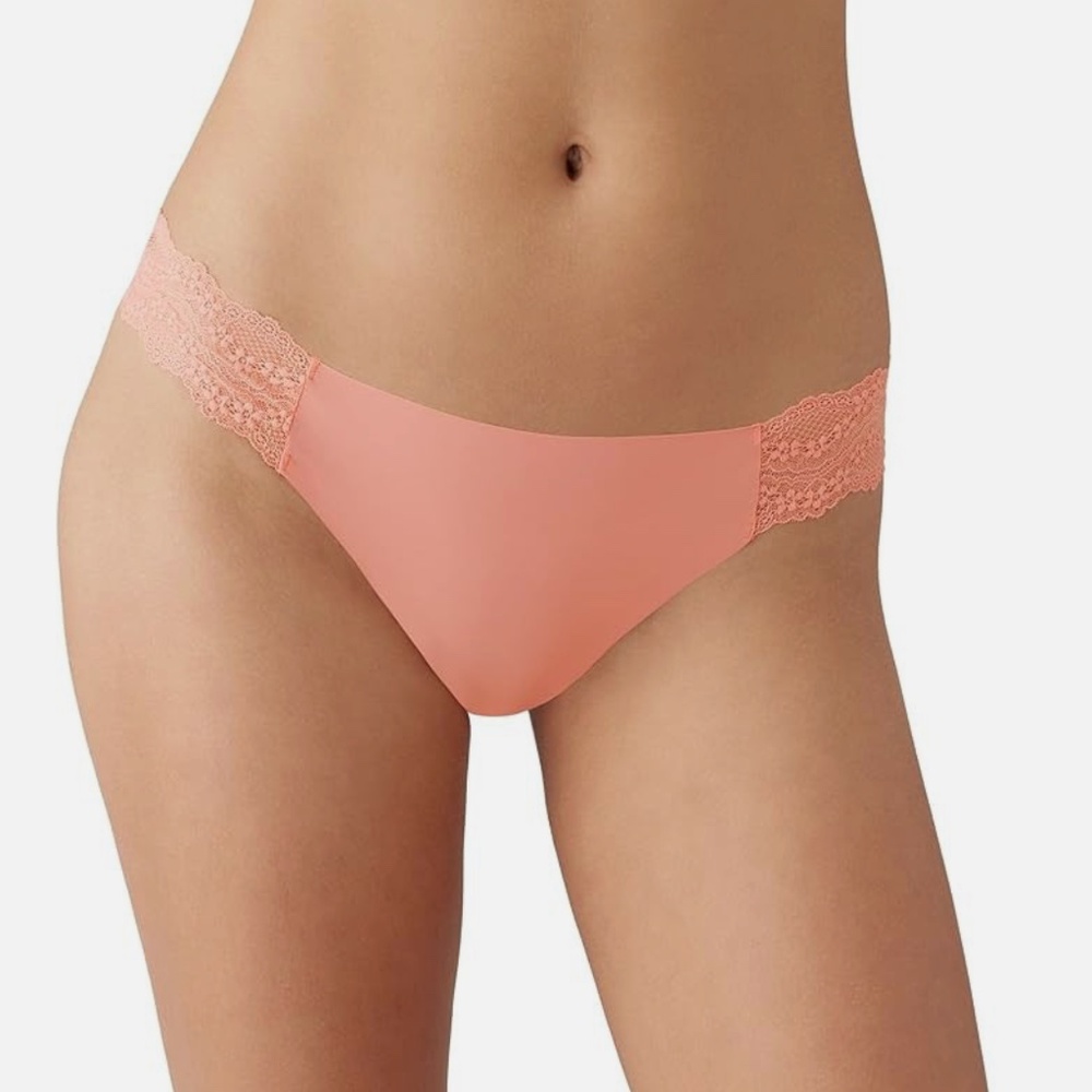 New B.TEMPT'D BY WACOAL B.BARE THONG SIZE L peach amber NWT
